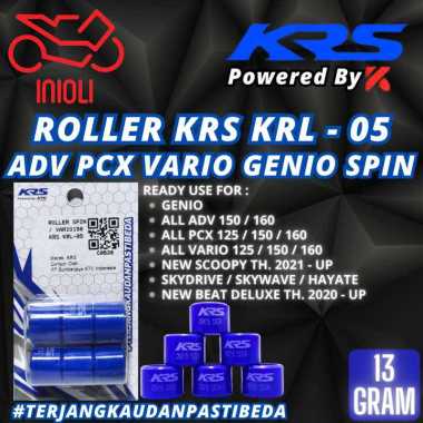 ROLLER KRS 13 GRAM VARIO 125 150 160 ADV PCX 150 160 GENIO NEW BEAT DELUXE SCOOPY NEW BEAT STREET 20
