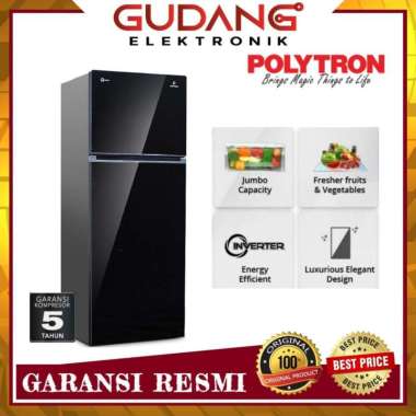 LEMARI ES 2 PINTU POLYTRON PRW 23 VX JUMBO KULKAS POLYTRON PRW23VX