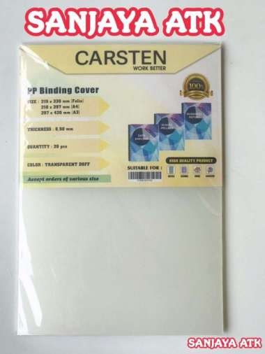 cover mika plastik jilid doff atau pp pasir 0.50 mm folio isi 20lembar Multicolor