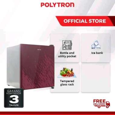 POLYTRON PRH 51 Kulkas Mini Bar 50 Liter 65 Watt PRH51 Merah