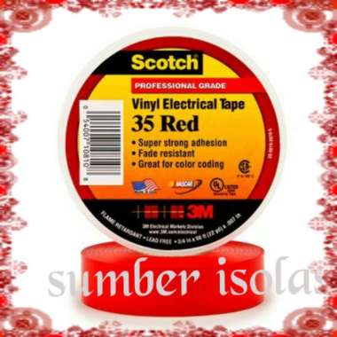 3m vinyl electrical tape 35 isolasi 3m red Multicolor
