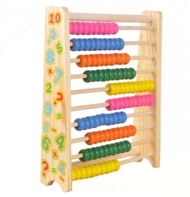 papan sempoa kayu - mainan abacus kayu Multicolor