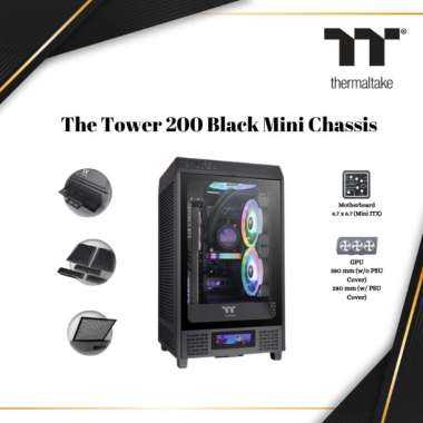 Casing Thermaltake The Tower 200 Mini Chassis | Black |CA-1X9-00S1WN-00