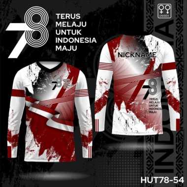 Jersey hut kemerdekaan ri ke 78 kaos baju 17an 2023 lengan panjang PUTIH XS