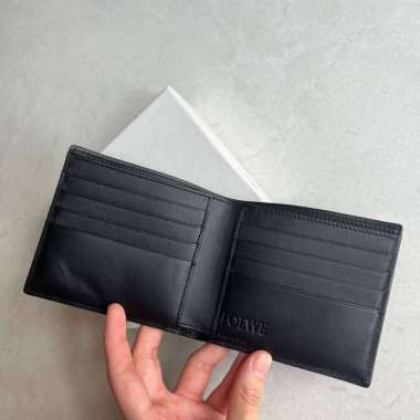 Loewe anagram bifold wallet in black grained