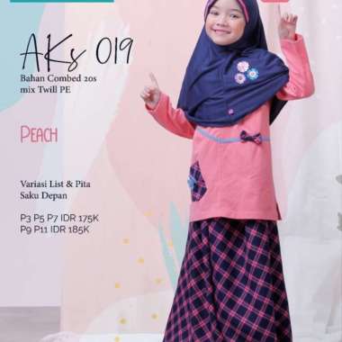 DISKON 40% Alnita AKS 19 Setelan Baju Anak Muslim Size 2-8 Tahun Multicolor