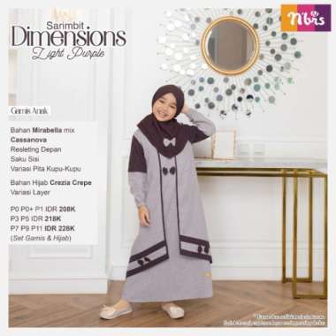 Fashion Gamis Anak Perempuan Sarimbit Muslim Nibras Dimensions Terbaru Multicolor