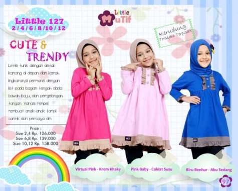 LITTLE MUTIF 127/BAJU MUSLIM ANAK/ATASAN ANAK/TUNIK ANAK Multicolor