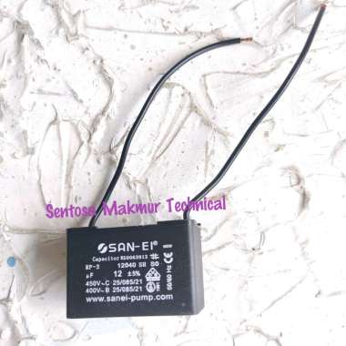 12 UF Kapasitor Petak Segi Kabel Pompa Air 12uf