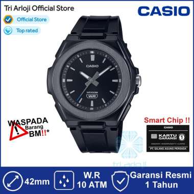 CASIO LWA-300HB-1EVDF Jam Tangan Wanita Analog Rubber Hitam LWA300H LWA-300HB-1E