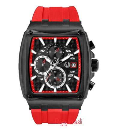 Jam Tangan CHRIST VERRA CV12107 Sport Rubber Strap Red Black