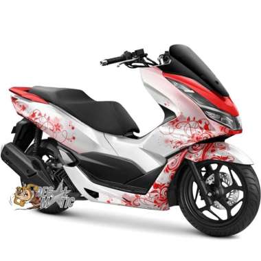 Stiker Decal Full Body Motor Honda PCX 150 PCX160 Batik Flower Floral PCX 150 Merah