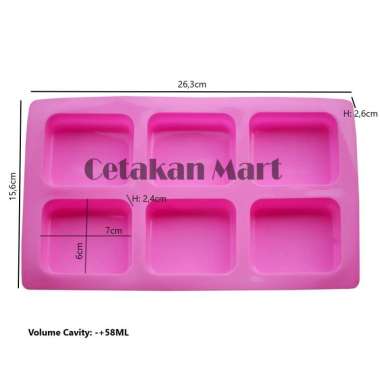 CMart Cetakan Silikon Sabun Box 6 cavity II
