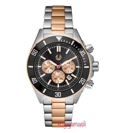 Jam Tangan Pria CHRIST VERRA CV5807121 Sport Stainless Steel Silver Rose Black