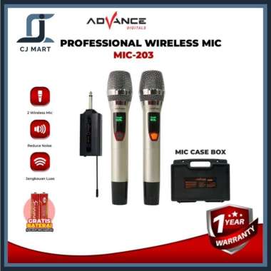 Advance MIC-203 Profesional 2 Mic Wireless Microphone Karoke Mic Bagus