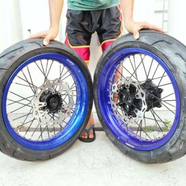 Sepaket Velg Super Moto Supermoto Yamaha Wr 155 Wr155 Plus Ban Set Ori Multicolor