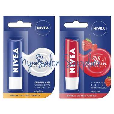 Nivea Lip Care / Lip Balm Moisture Original Care with Shea Butter / Strawberry ORIGINAL