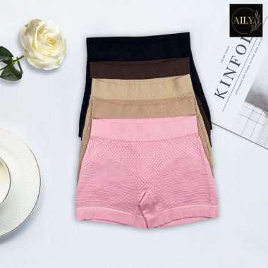 Aily A39 Celana Dalam Model Boxer Celana Inner Short Wanita Rajut (1 pcs) Pink
