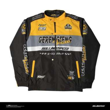 Rollingspeed - Jacket Nascar Gerengseng Black - Jaket Hitam Black Yellow V3 M
