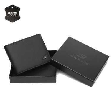Navy Club Barlow Dompet Pria Lipat Dompet Kulit Asli - Free Box Exclusive