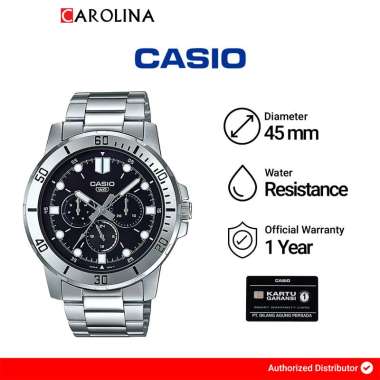 Jam Tangan Pria Casio General MTP-VD300D-1E Black Dial Stainless Steel Band [ Jakarta ]