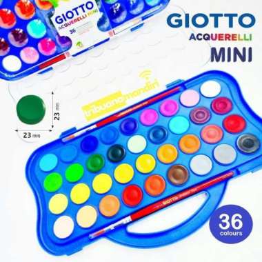 Giotto Acquerelli Mini 36 Warna Watercolor Cat Air Watercolour Anak Multicolor