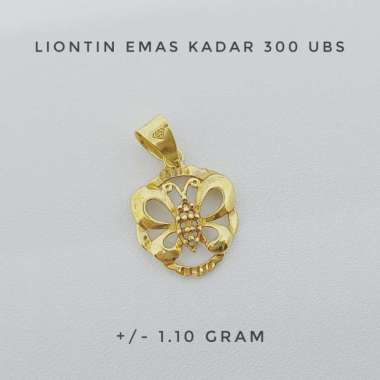 Liontin Kupu-Kupu UBS Emas Kadar 300 Estimasi Berat 1.10 gram