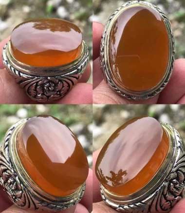 Akik Cincin Batu Kristal Anggur Solar Sulaiman Madu Motif Gambar Antik