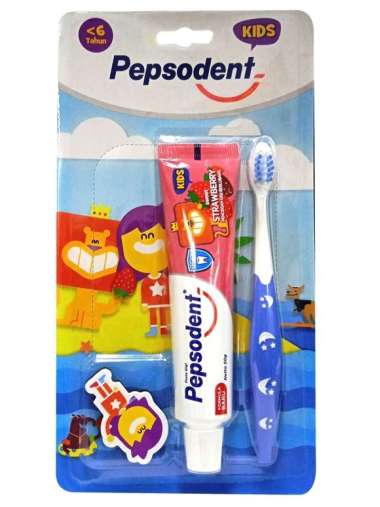 PASTA GIGI + SIKAT GIGI ANAK PEPSODENT 50GR STRAWBERRY