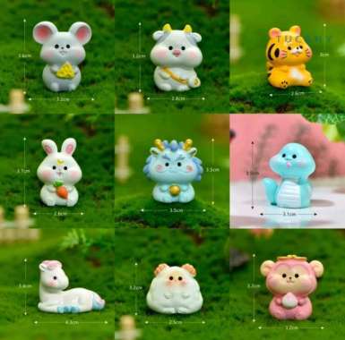 DIY Miniatur Kekinian Dekorasi Hiasan Aquarium Animal Topper Kue Lucu V5