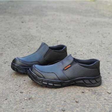 BOSSINDO Sepatu Safety BootS Original Septi Pria Ujung Besi Sefty Shoes Septy Proyek Cowok Lapangan 