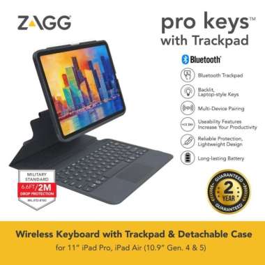 Pro Keys with Trackpad 11-inch untuk Ipad Pro, untuk Ipad Air (10.9-inch Gen. 4,5)