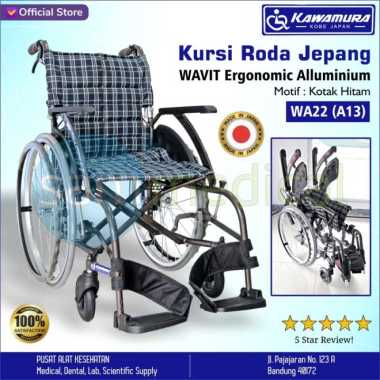 Kawamura Kursi Roda Jepang WAVIT Ergonomic Alluminium A13 Kotak Hitam