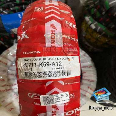 BAN MOTOR HONDA 90/90-14 K59 TUBELESS BAN LUAR BELAKANG BEAT
