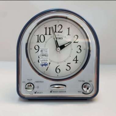 Jam Beker/ Weker Seiko QHP003L QHP003 Blue Silver Original