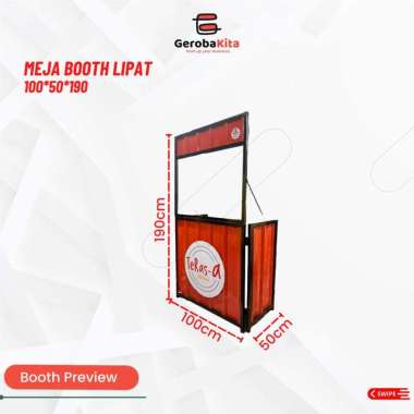 Meja Booth Lipat 100x50x190 Hollow