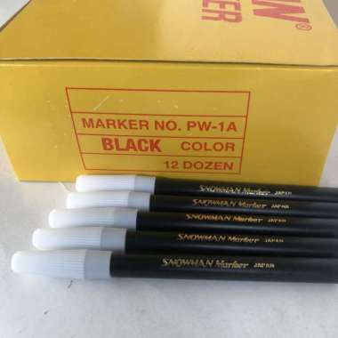 spidol Snowman kecil PW-1 (gross = 144 batang) Hitam