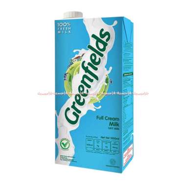 Greenfields Full Cream Milk 1000ml Susu Cair Putih Full Krim Green Fields Kemasan Biru Tua Susu UHT 