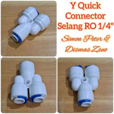 Konektor Y Fitting Selang RO 1/4 inch Quick Connector untuk Mesin RO dll