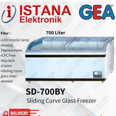 GEA SLIDING CURVE GLASS BOX/CHEST FREEZER 700 LITER SD-700BY
