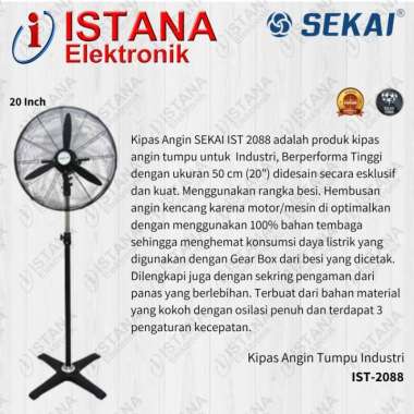 SEKAI KIPAS ANGIN TUMPU/BERDIRI BESI INDUSTRI 20 INCH IST-2088