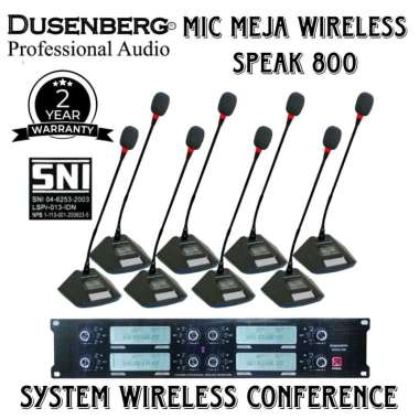 8 Mic Meja Wireless Conference DUSENBERG Speak 800 Bisa Ubah Frekuensi