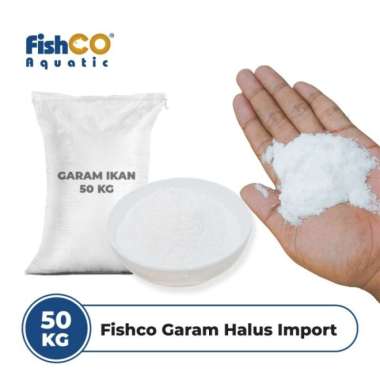 Fishco Salt Garam Ikan kasar/krosok Kristal Import 50kg karungan Multivariasi Multicolor