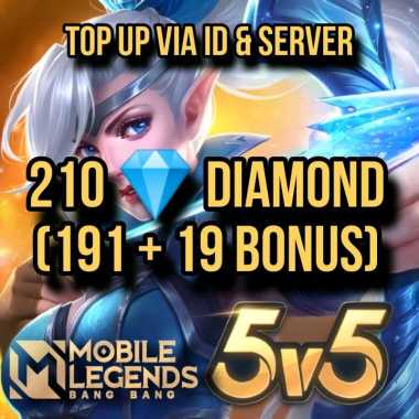 Diamond Mobile Legends 210 Diamonds DM ML MLBB Event Voucher Game Top Up Via ID
