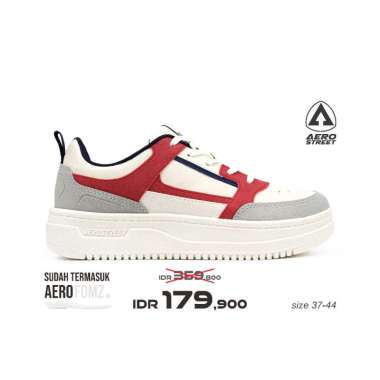 Aerostreet 37-44 Brooklyn Natural Merah Navy - Sepatu Sneakers Casual Sport 42