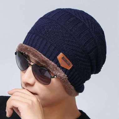 SUPERVICE TOPI KUPLUK KUPLUK RAJUT KUPLUK PRIA/WANITA TERBARU TERMURAH WANITA/KUPLUK SKYMO Navy