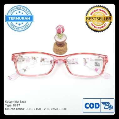 Kacamata Baca Wanita + Kacamata Plus Wanita + Kacamata Baca Merah Corak - +150