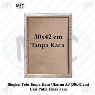 Bingkai Foto Tanpa Kaca A3 30x42 cm Minimalis Hitam Putih Coklat Serat,Ukir Emas Silver Coklat Putih
