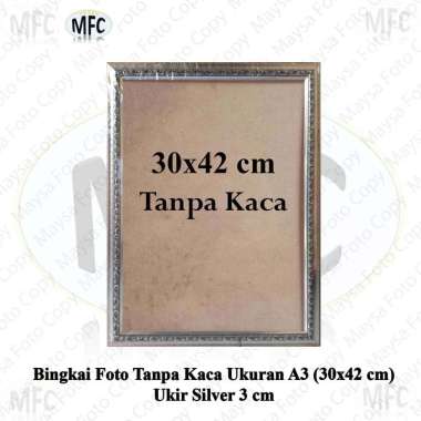 Bingkai Foto Tanpa Kaca A3 30x42 cm Minimalis Hitam Putih Coklat Serat,Ukir Emas Silver Coklat Putih
