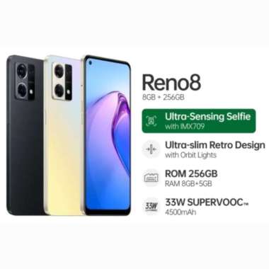 Oppo Reno 8 4G 8Gb/256gb(8gb+5Gb Extended Ram)Garansi Resmi Oppo